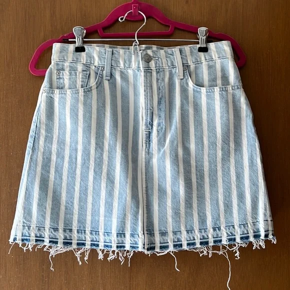 7 for all mankind striped denim skirt - Picture 5 of 6